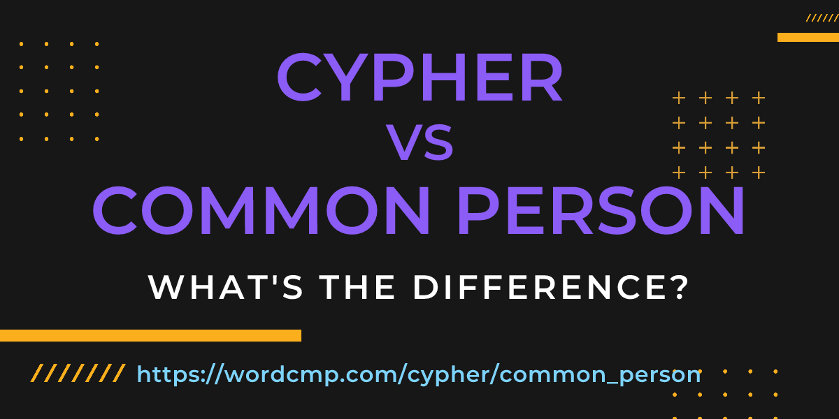 Difference between cypher and common person