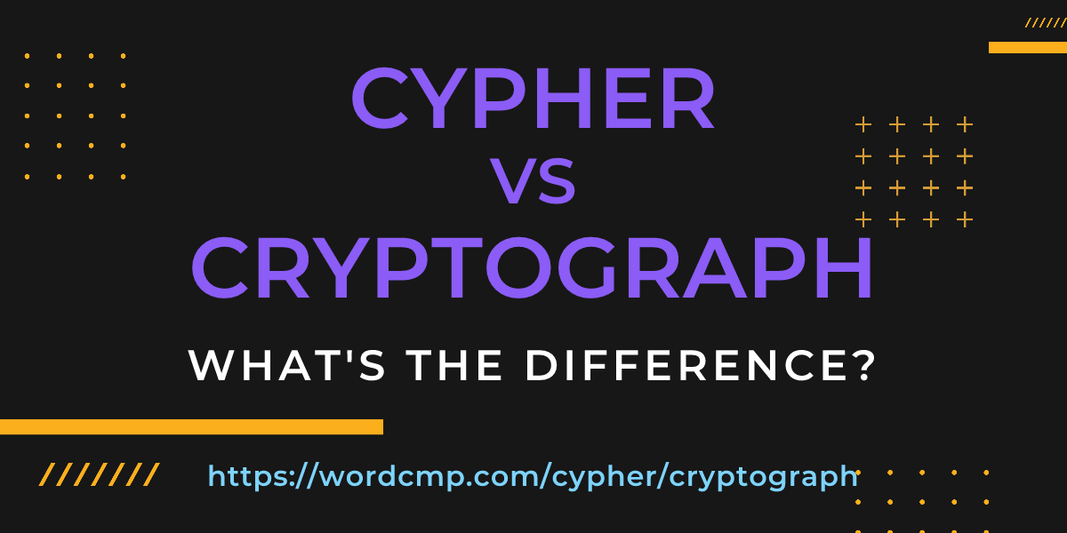 Difference between cypher and cryptograph