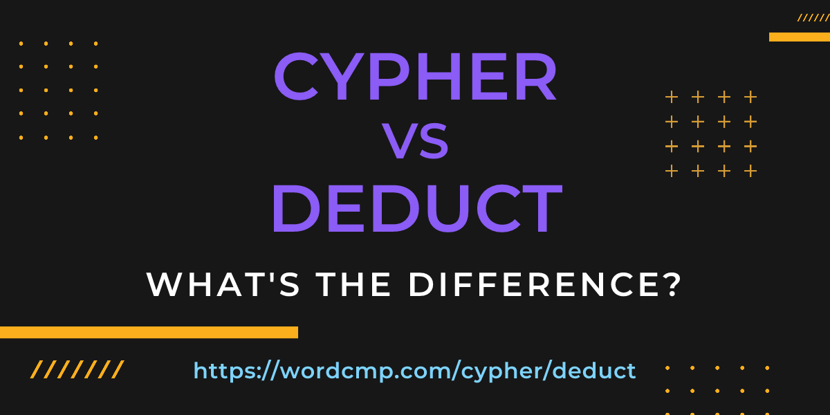 Difference between cypher and deduct