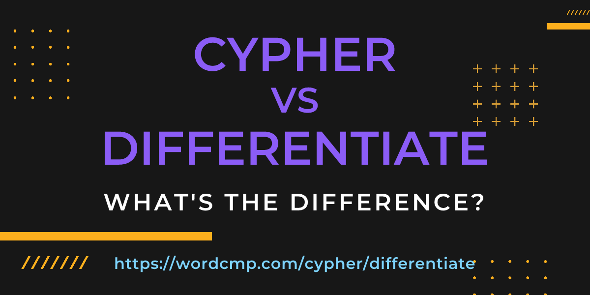 Difference between cypher and differentiate