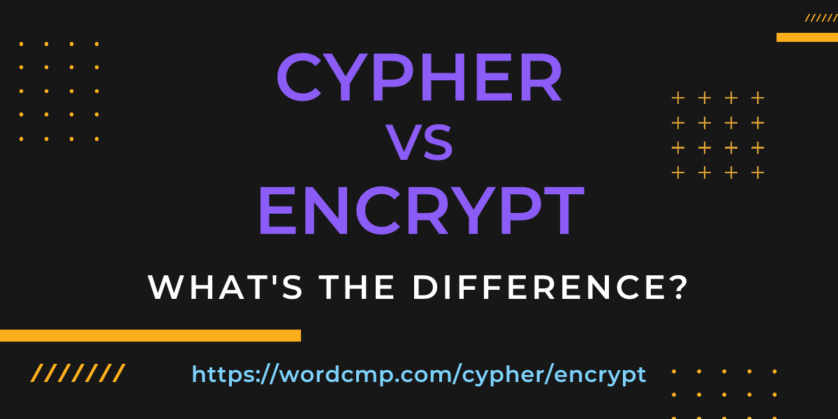 Difference between cypher and encrypt