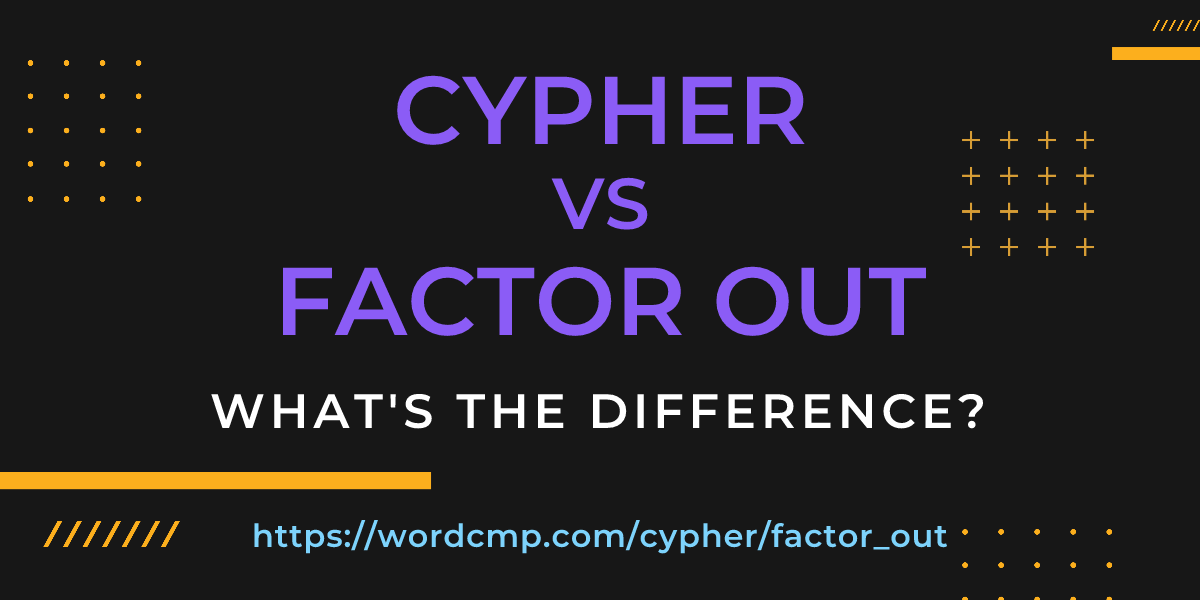 Difference between cypher and factor out