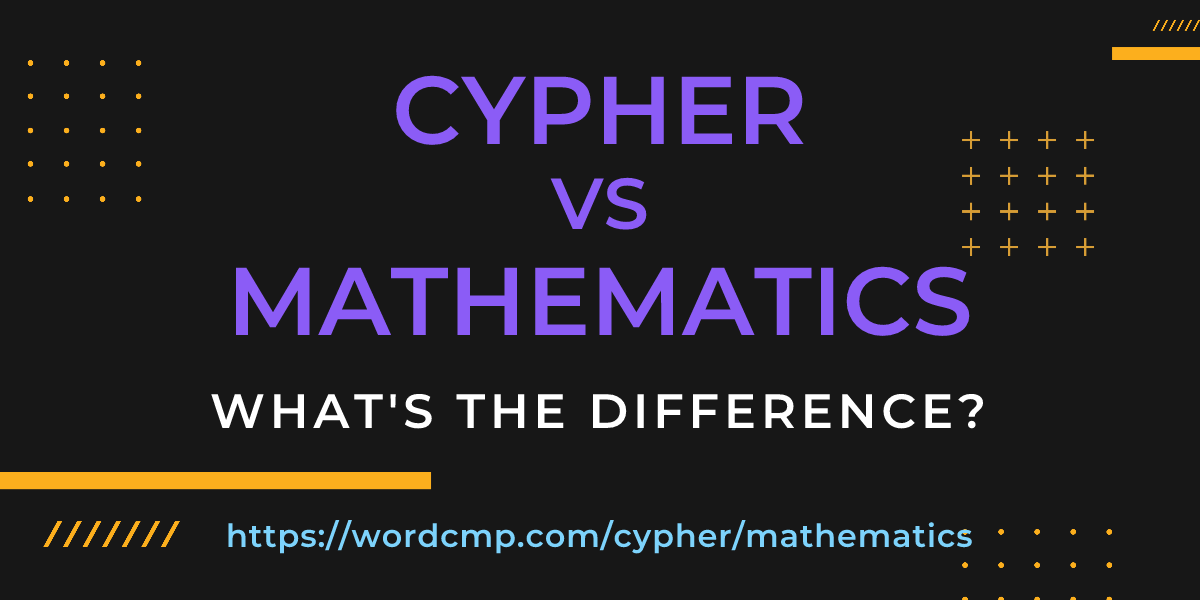 Difference between cypher and mathematics
