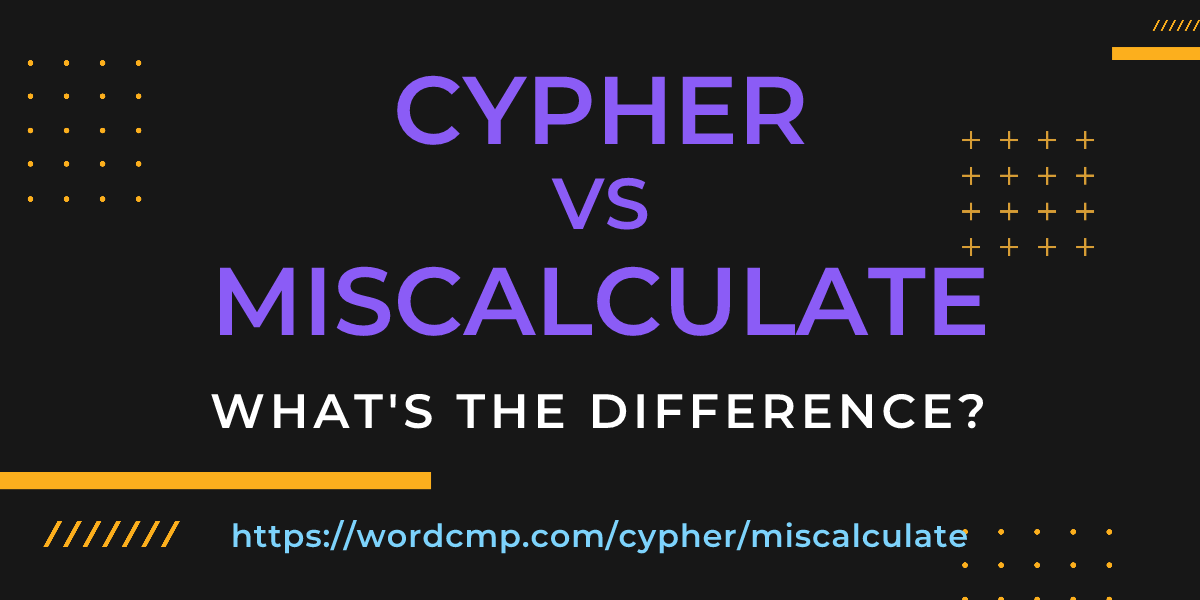 Difference between cypher and miscalculate