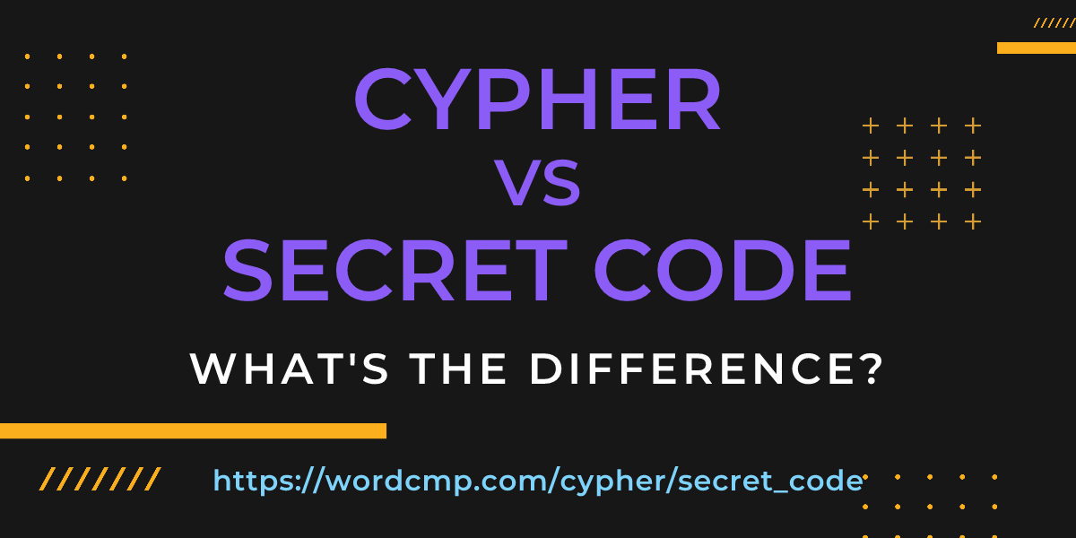 Difference between cypher and secret code