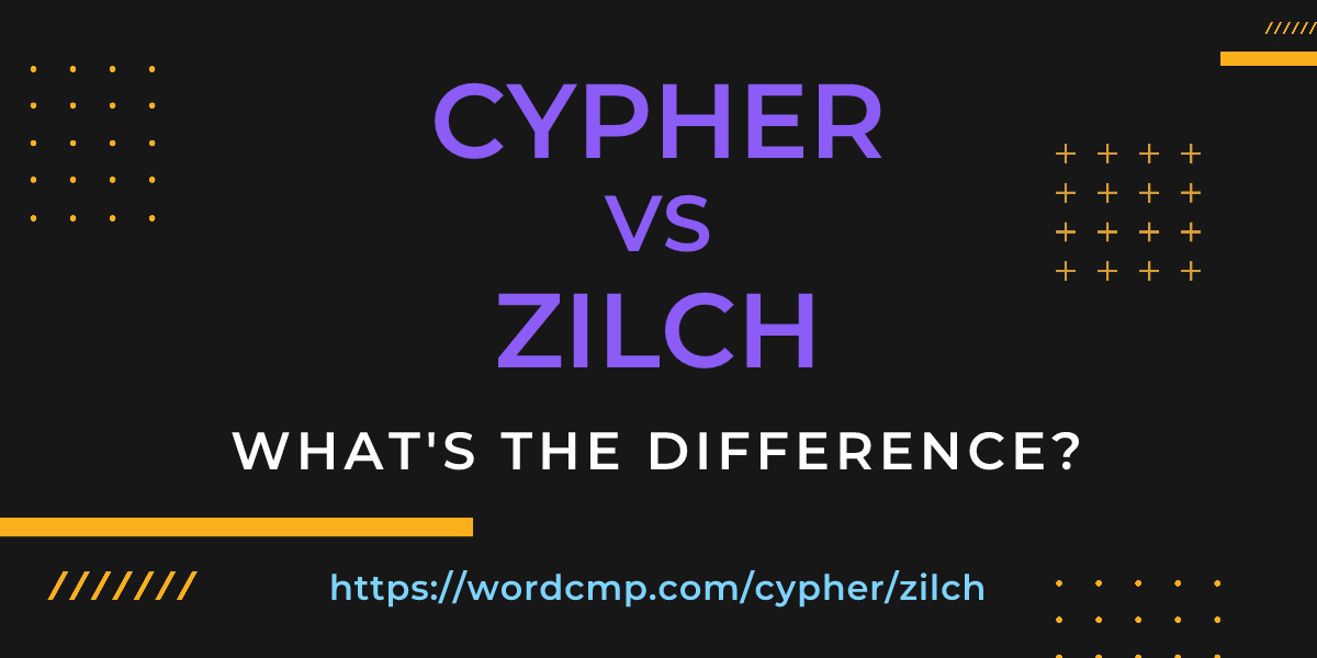 Difference between cypher and zilch