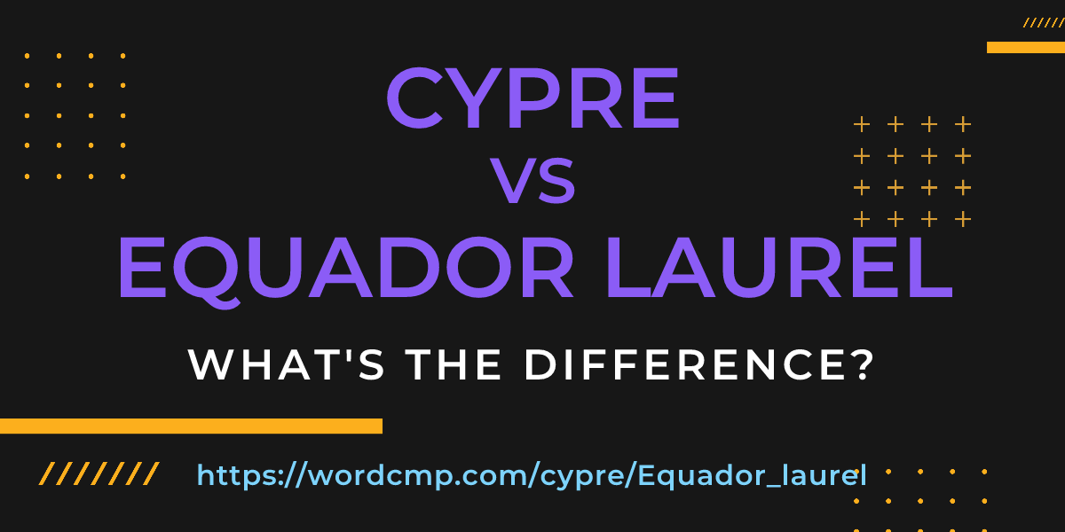 Difference between cypre and Equador laurel