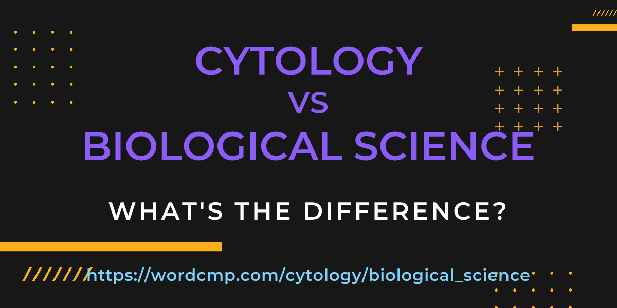 Difference between cytology and biological science