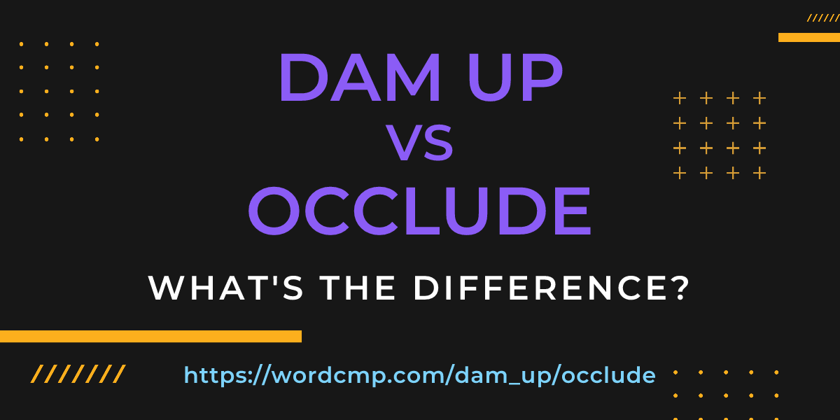 Difference between dam up and occlude