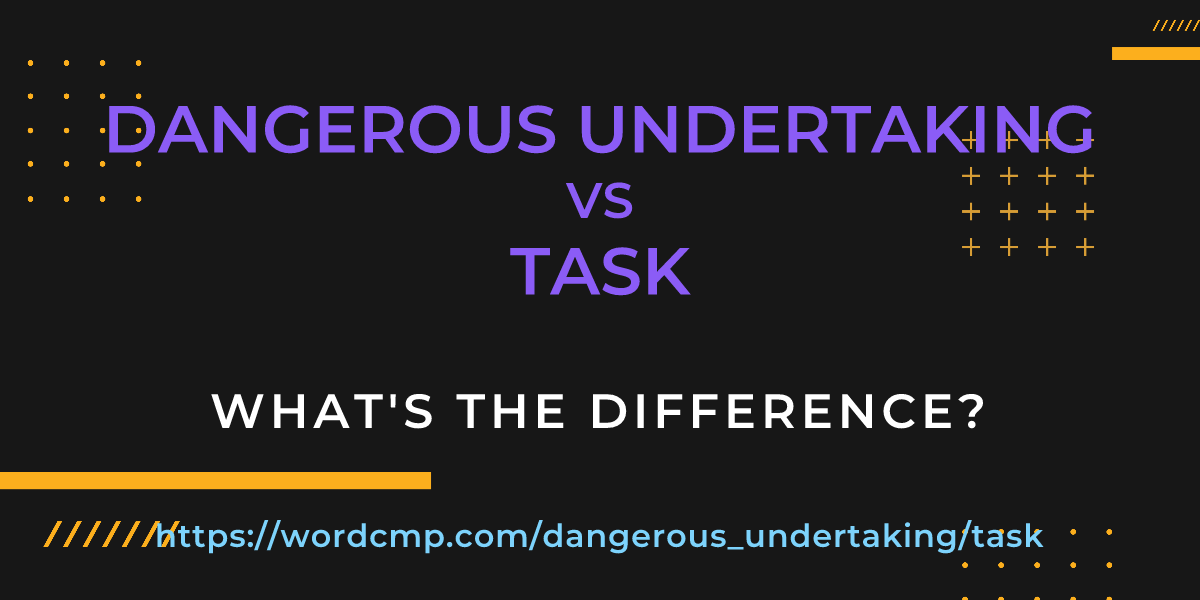 Difference between dangerous undertaking and task
