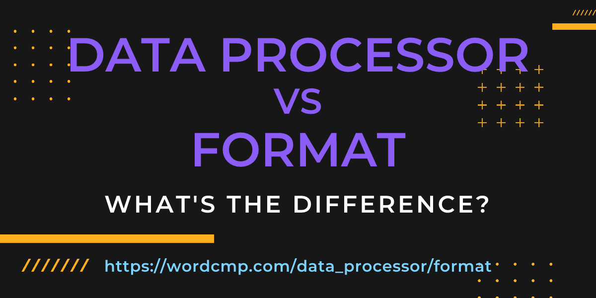 Difference between data processor and format