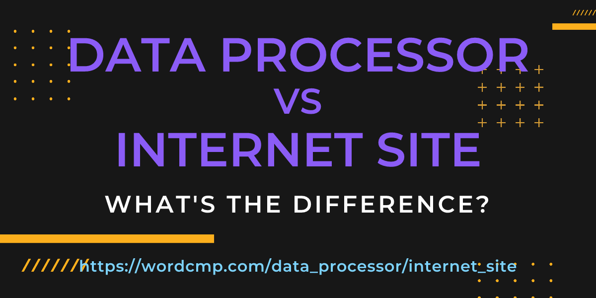 Difference between data processor and internet site