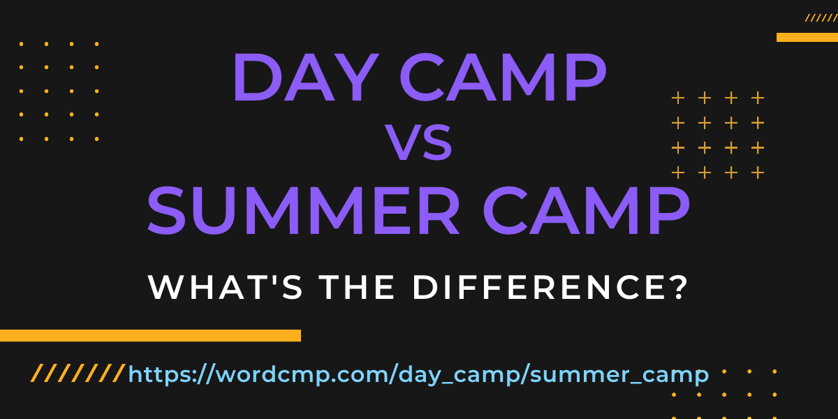 Difference between day camp and summer camp