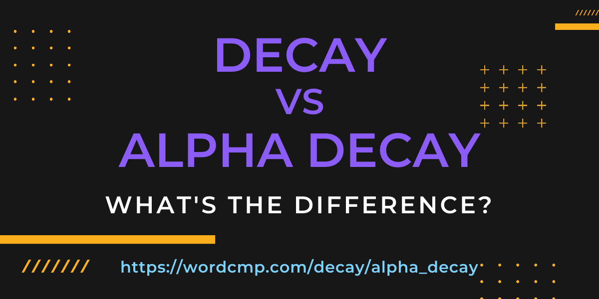 Difference between decay and alpha decay