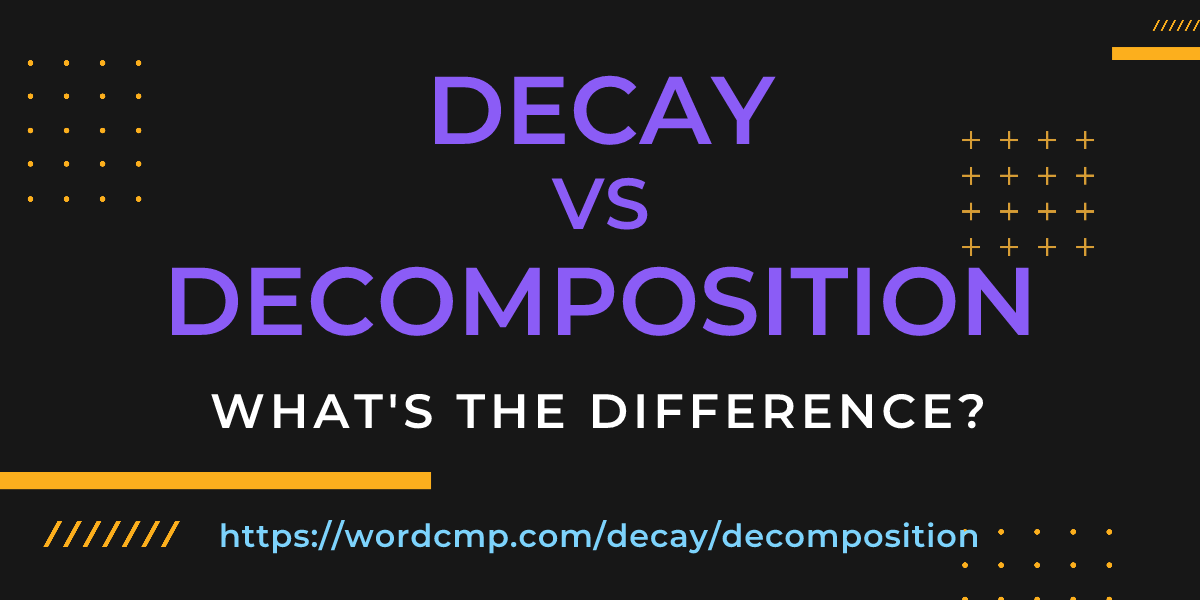 Difference between decay and decomposition