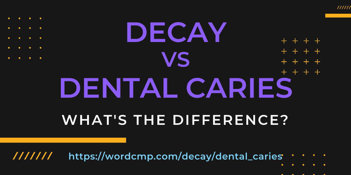 Difference between decay and dental caries