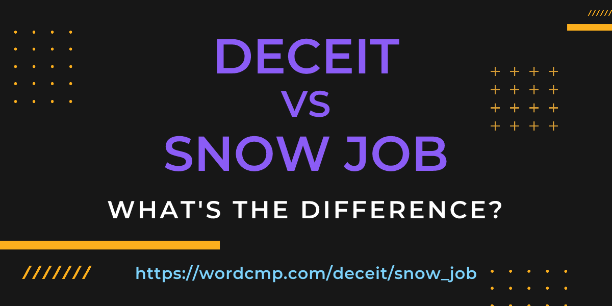 Difference between deceit and snow job