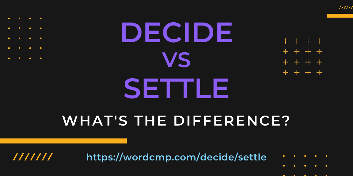 Difference between decide and settle