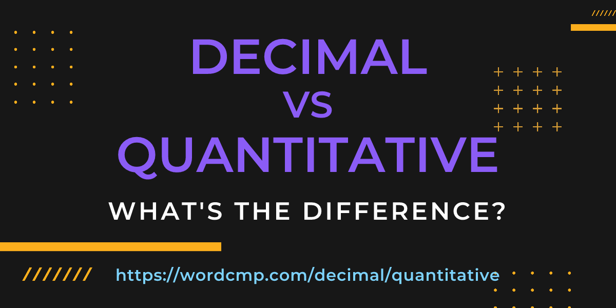 Difference between decimal and quantitative