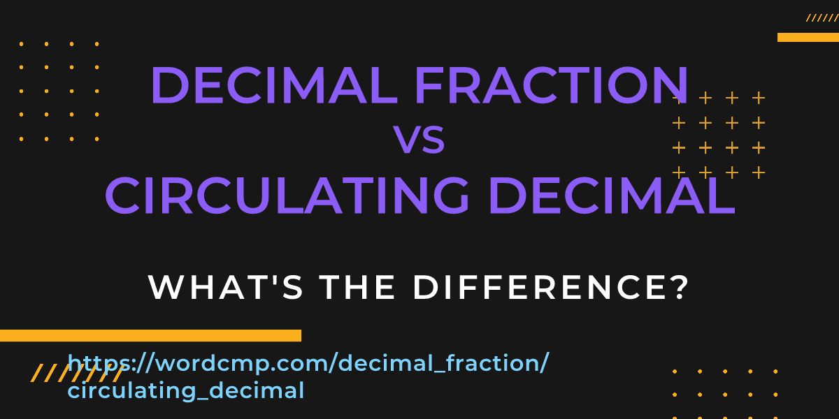 Difference between decimal fraction and circulating decimal