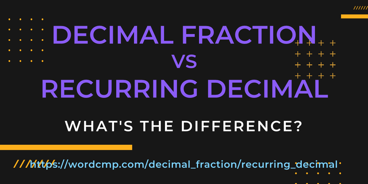 Difference between decimal fraction and recurring decimal