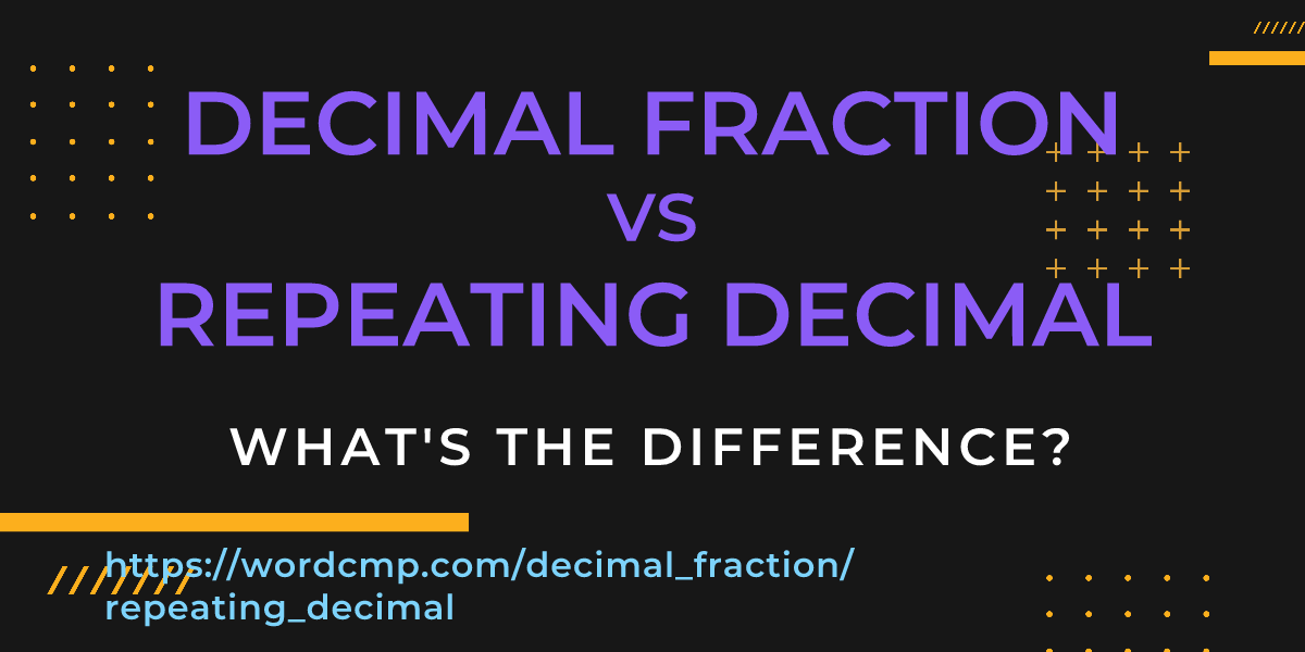 Difference between decimal fraction and repeating decimal