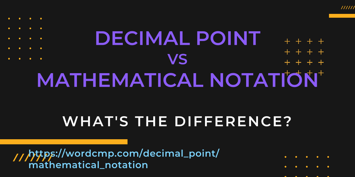 Difference between decimal point and mathematical notation