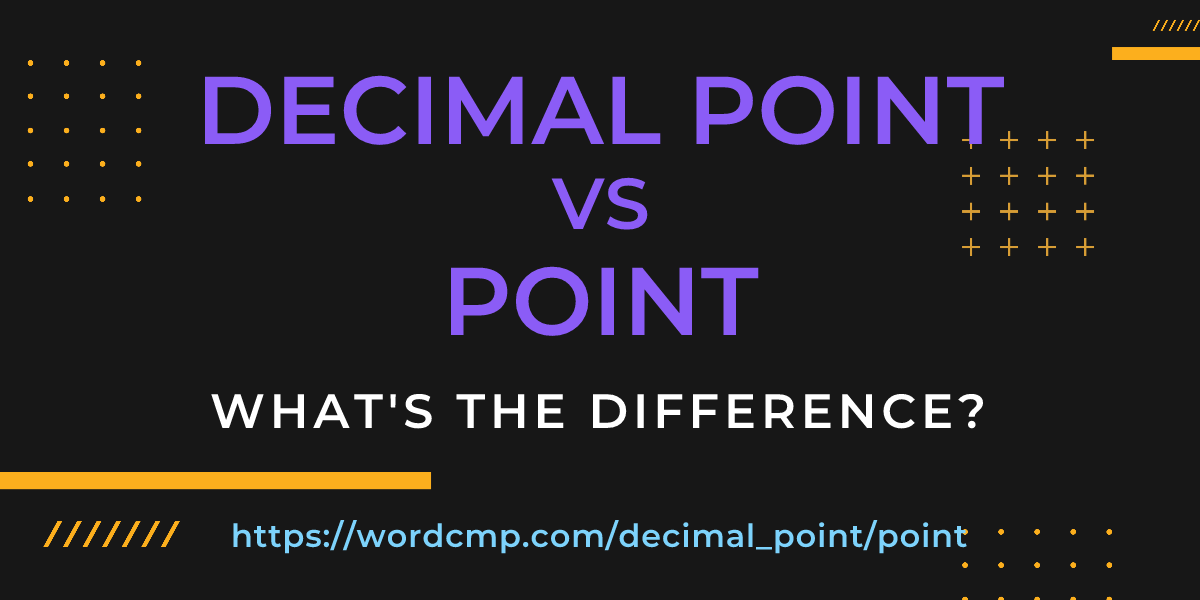 Difference between decimal point and point
