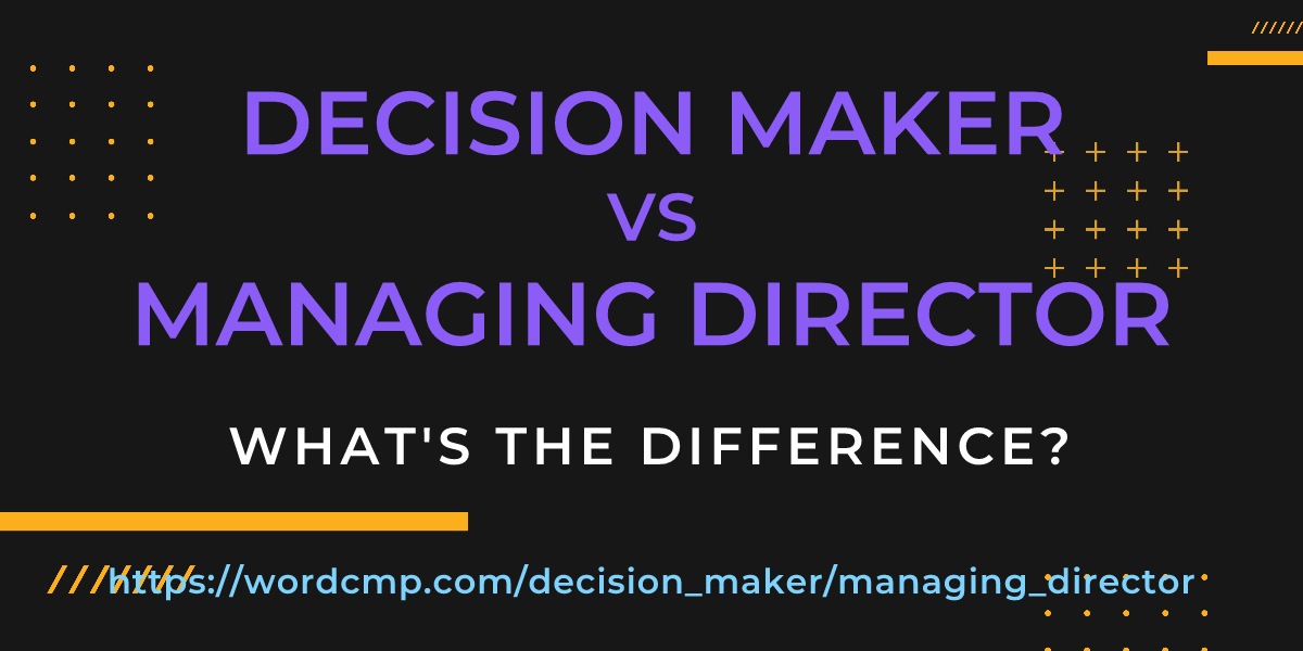 Difference between decision maker and managing director