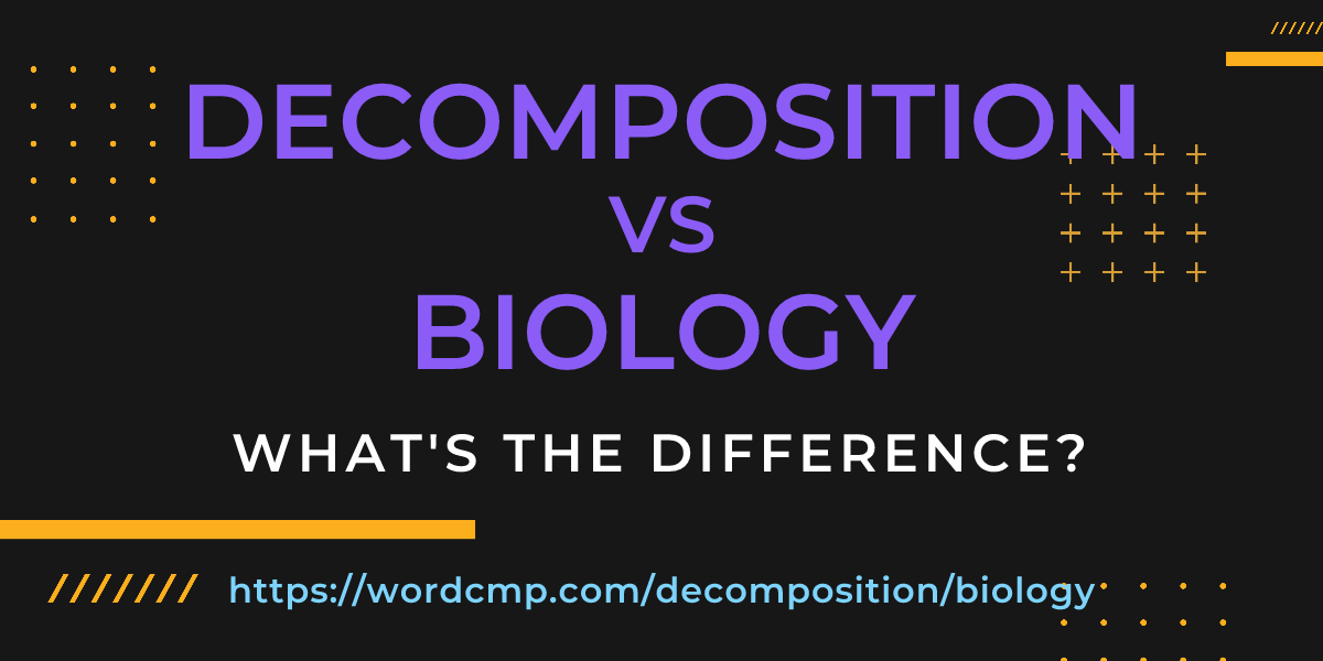 Difference between decomposition and biology