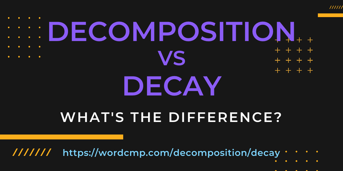 Difference between decomposition and decay