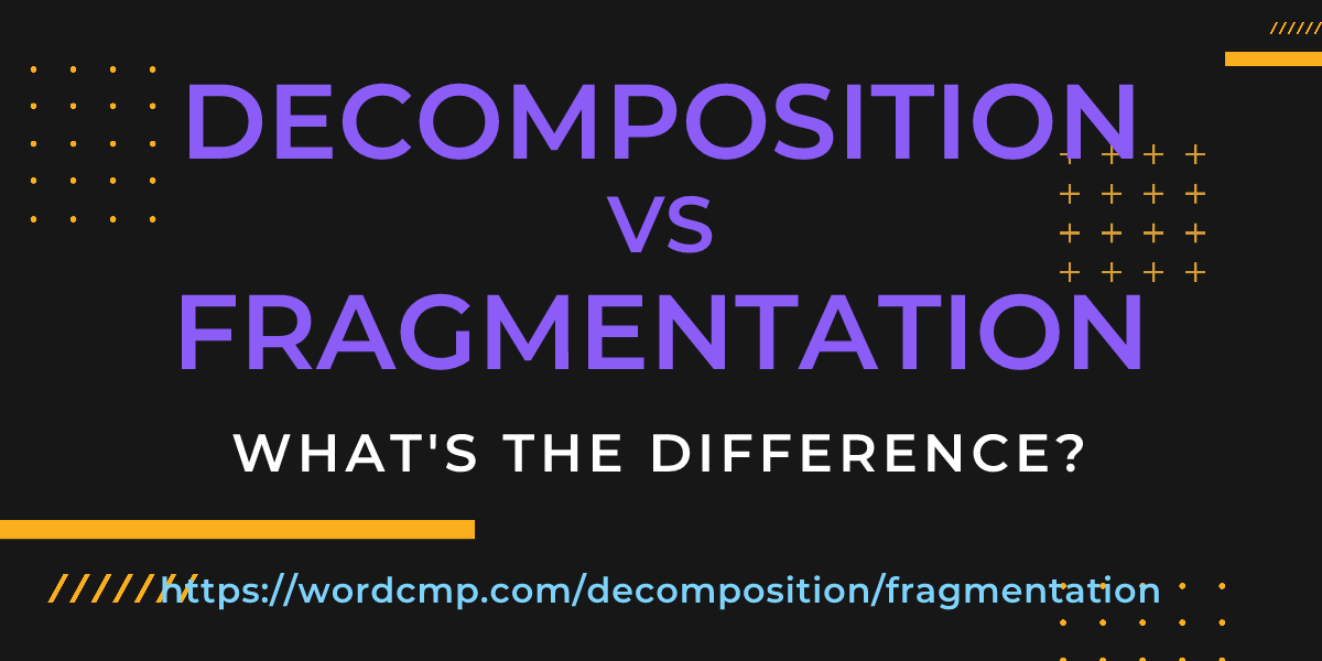 Difference between decomposition and fragmentation