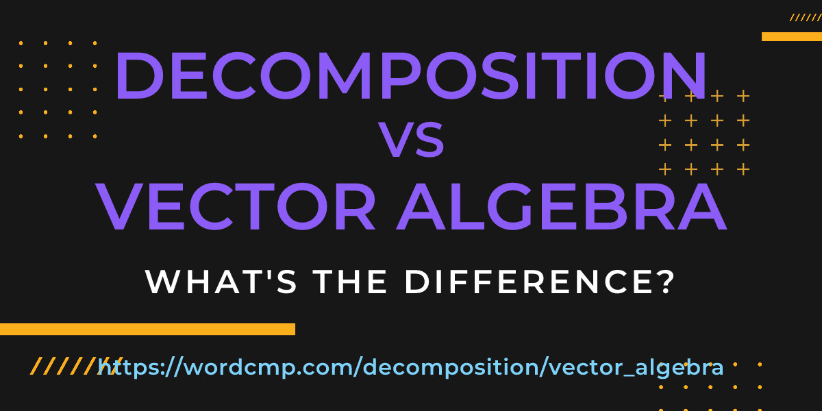 Difference between decomposition and vector algebra