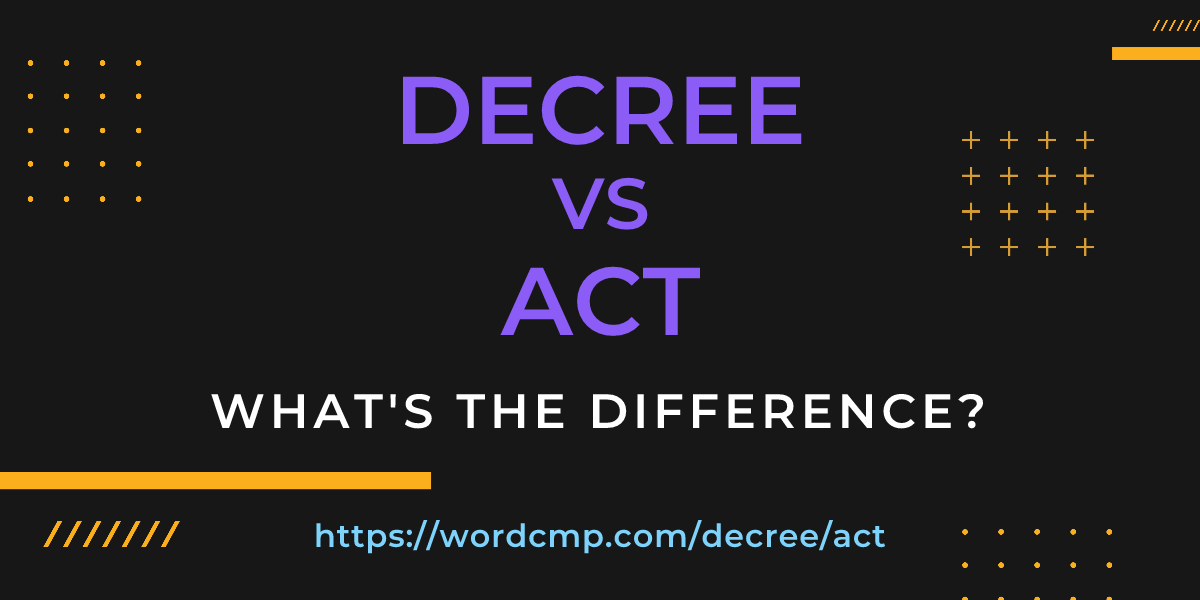 Difference between decree and act
