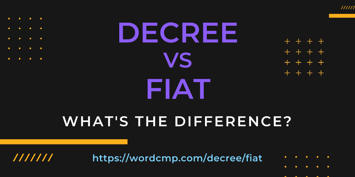 Difference between decree and fiat
