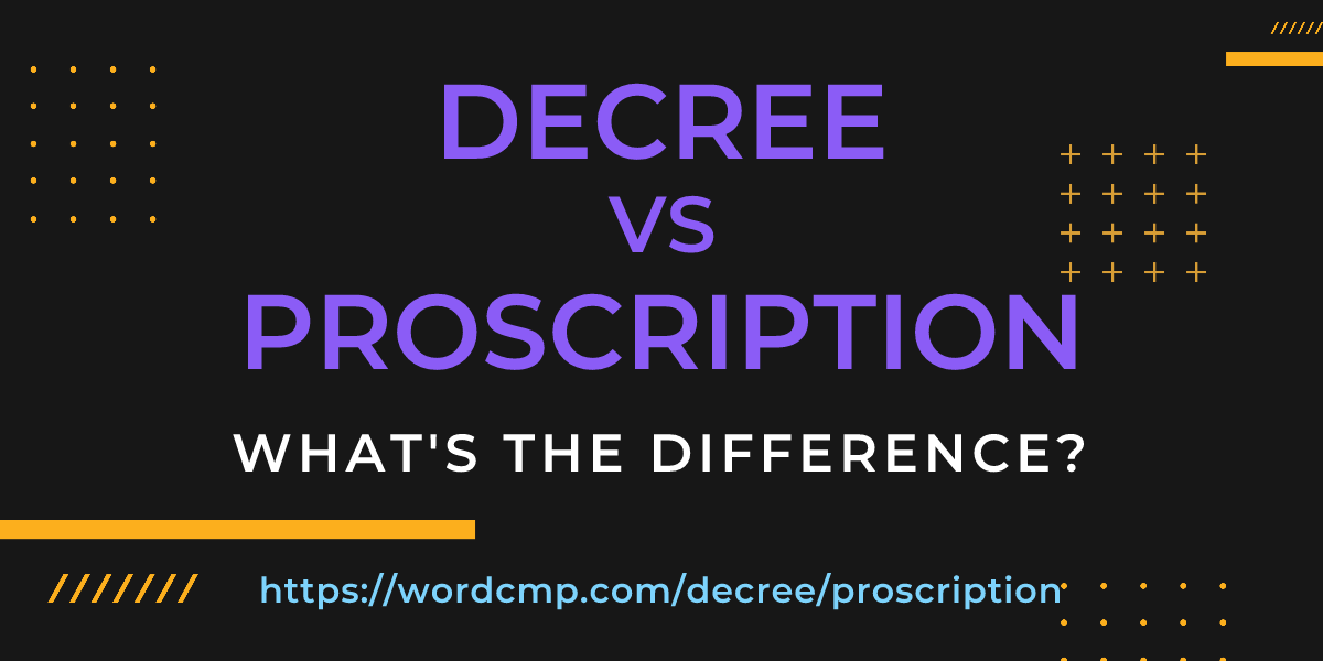 Difference between decree and proscription