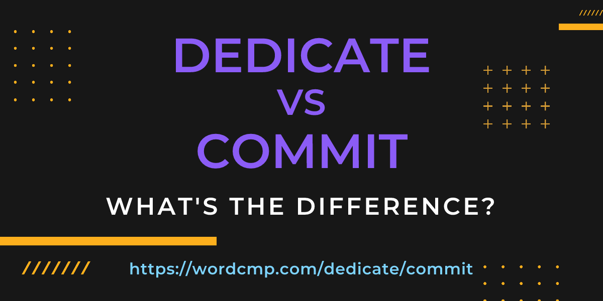 Difference between dedicate and commit