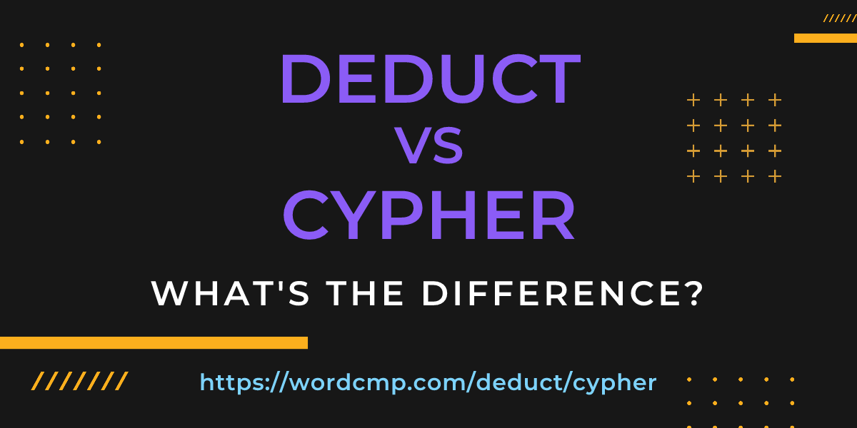 Difference between deduct and cypher