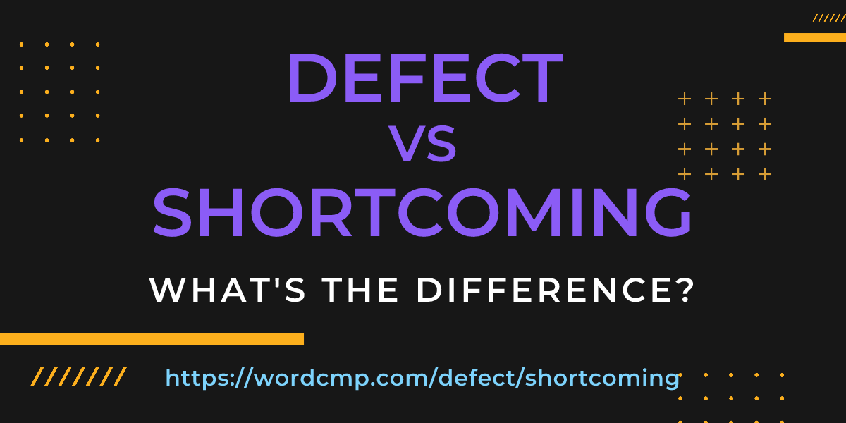 Difference between defect and shortcoming