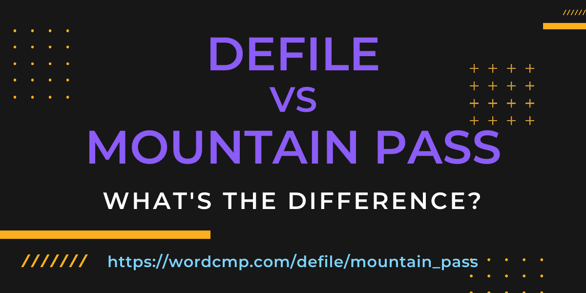 Difference between defile and mountain pass