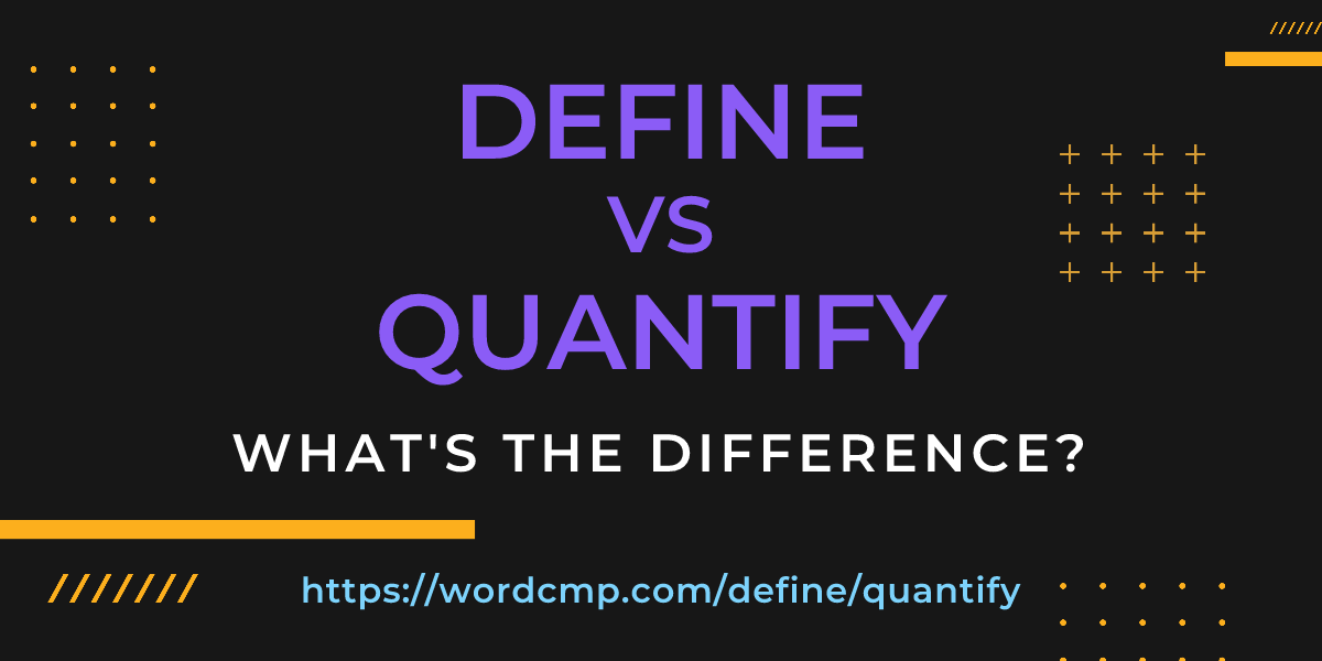 Difference between define and quantify
