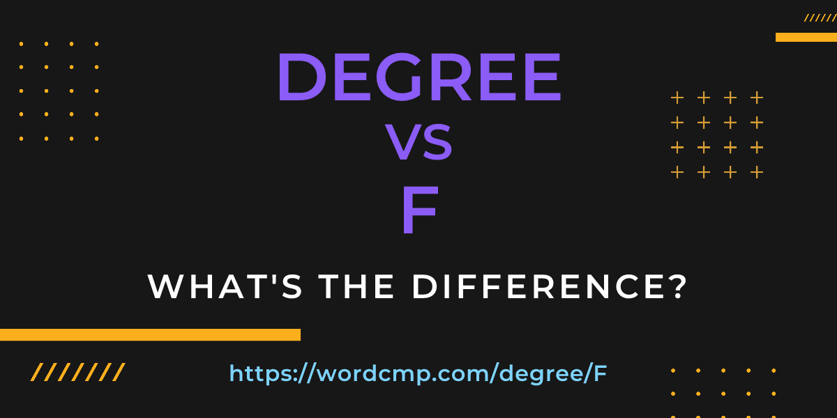 Difference between degree and F