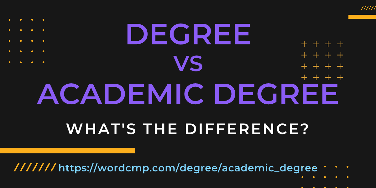 Difference between degree and academic degree