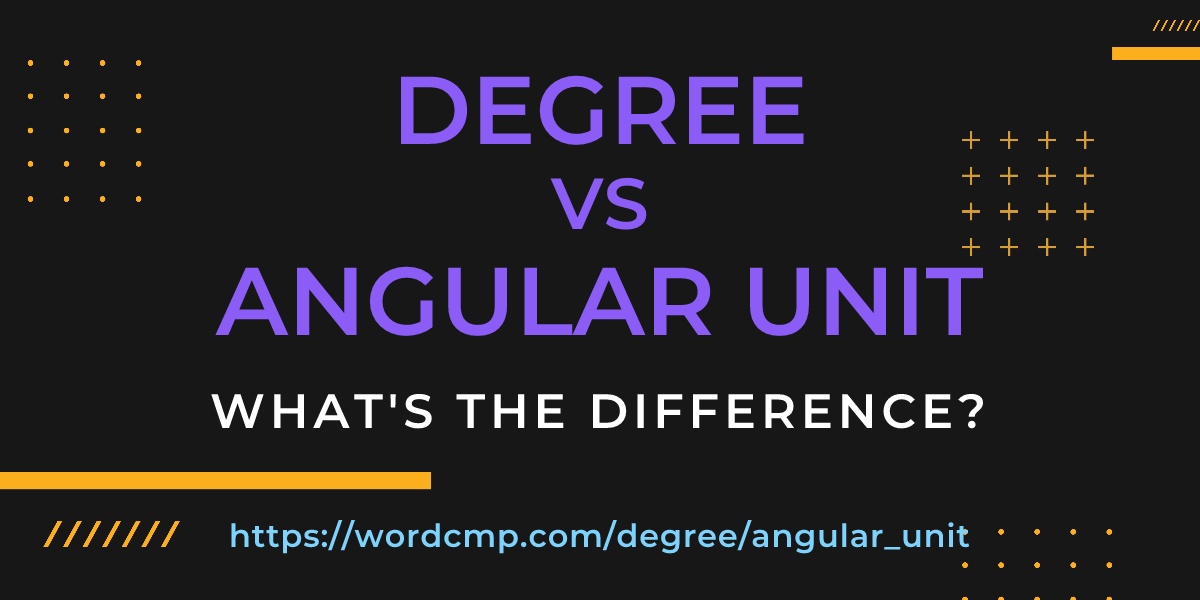 Difference between degree and angular unit