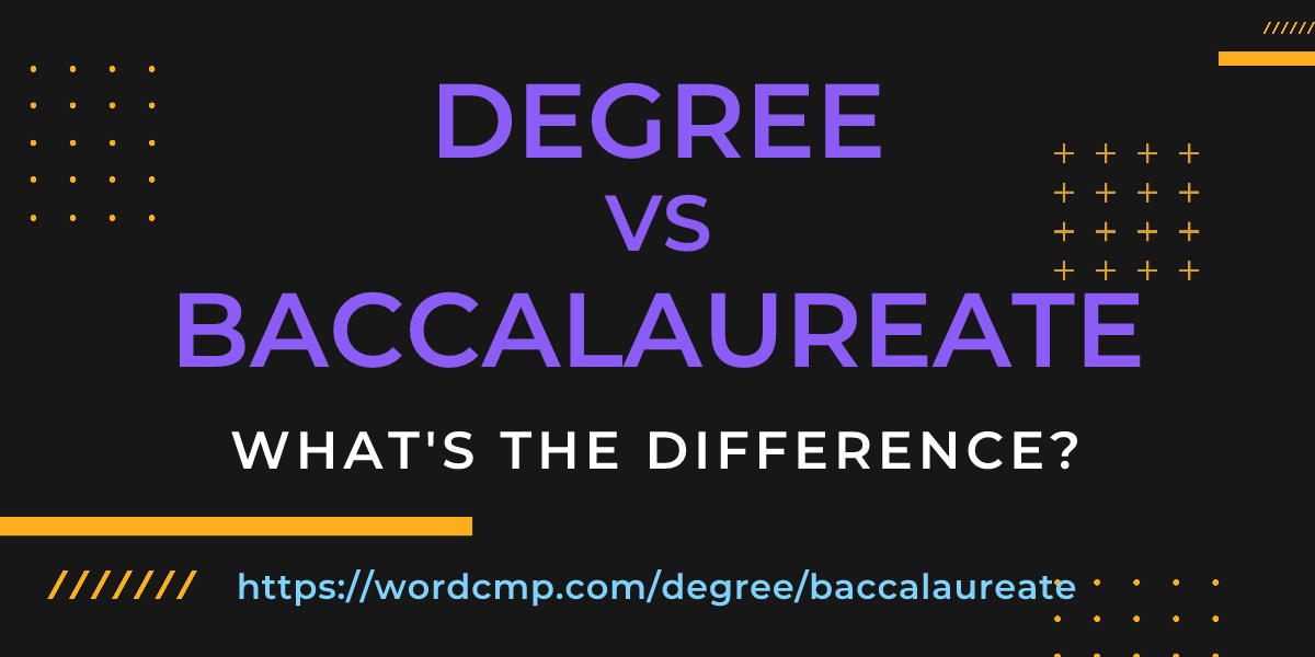 Difference between degree and baccalaureate