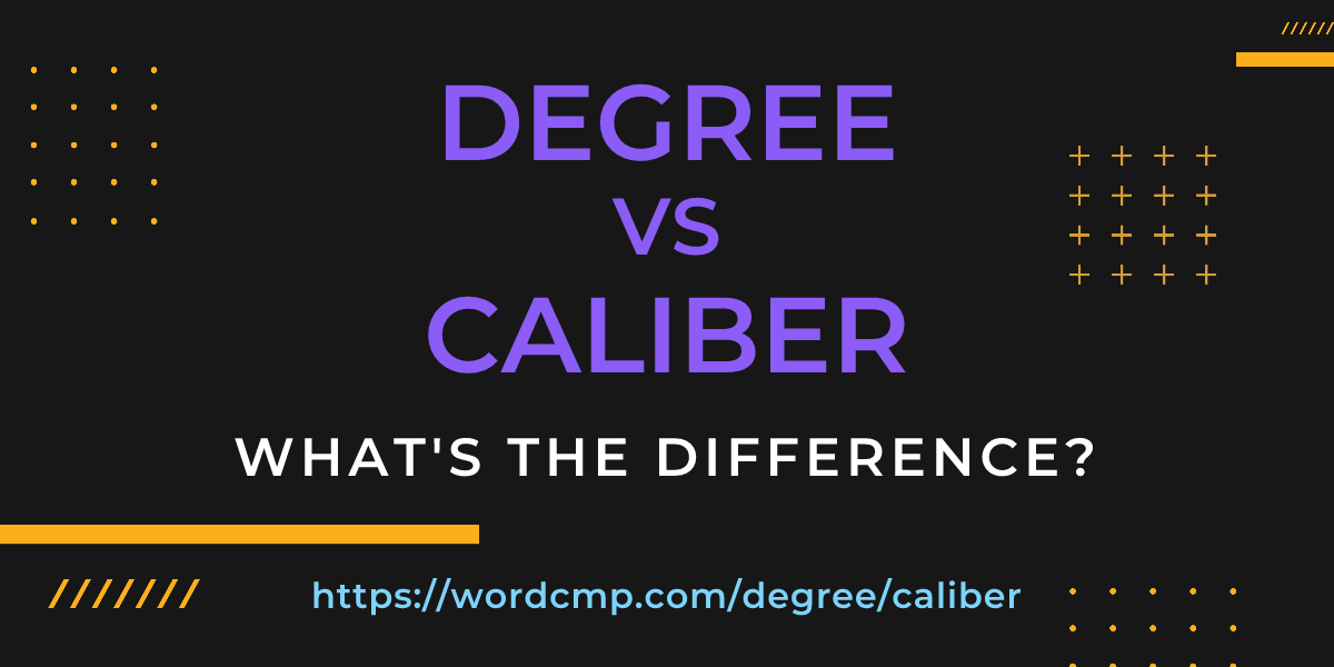 Difference between degree and caliber