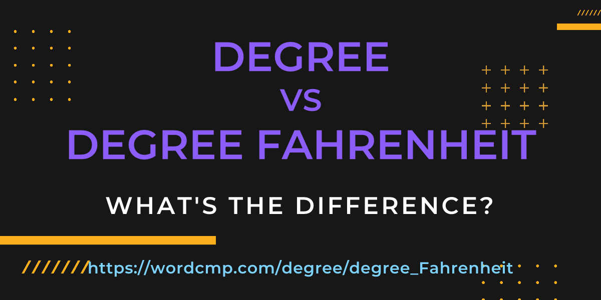 Difference between degree and degree Fahrenheit