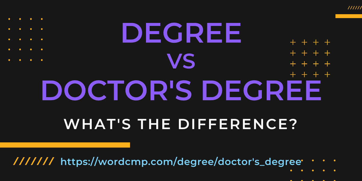 Difference between degree and doctor's degree
