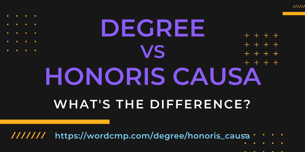Difference between degree and honoris causa
