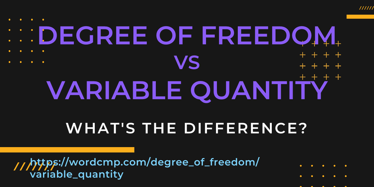 Difference between degree of freedom and variable quantity